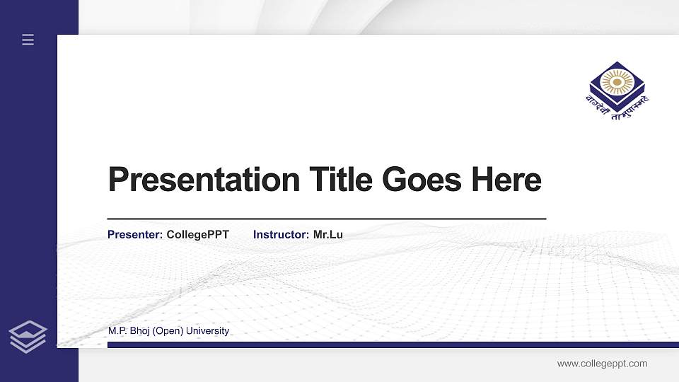 M.P. Bhoj (Open) University Thesis Proposal/Graduation Defense PPT Template16:9 ratio PPT effect preview image