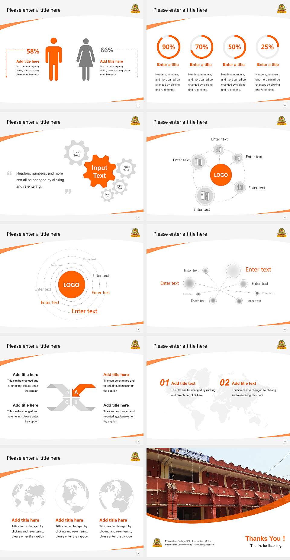 Madhusudan Law University Course/Courseware Creation PPT Template4:3 ratio PPT effect preview image4