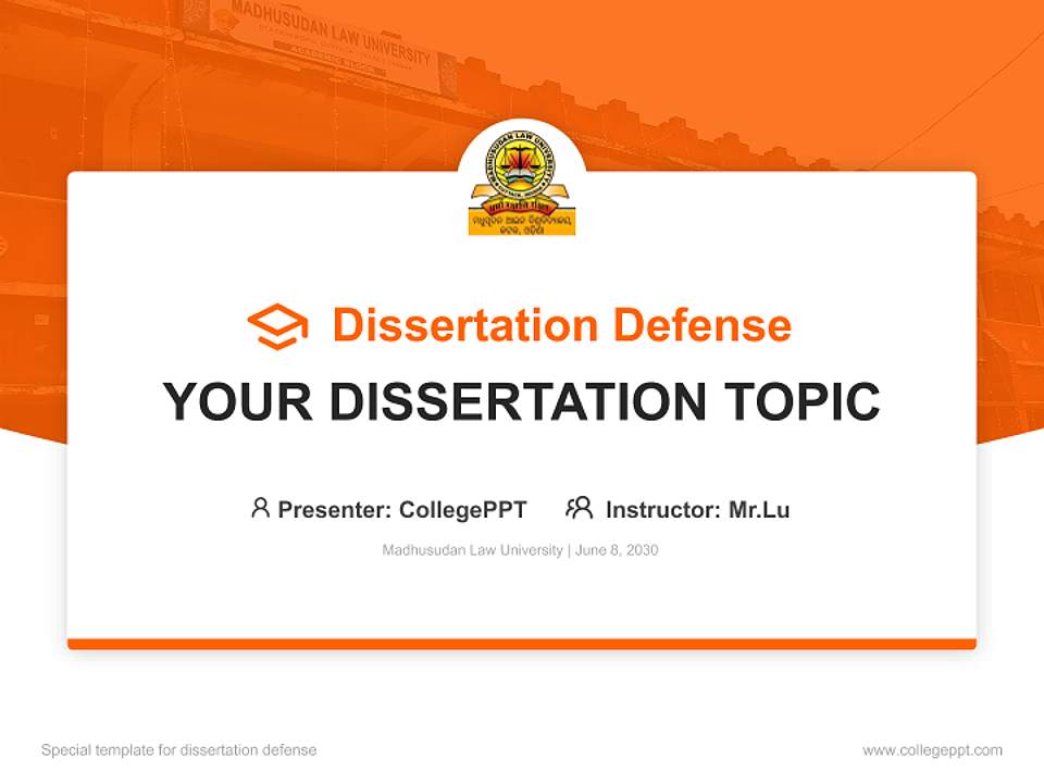 Madhusudan Law University Graduation Thesis Defense PPT Template4:3 ratio PPT effect preview image7