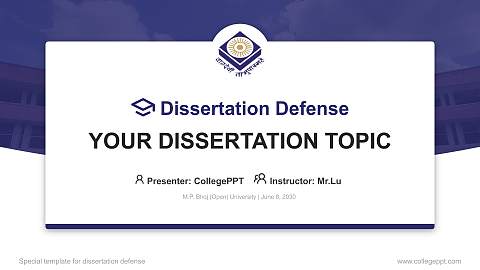 M.P. Bhoj (Open) University Graduation Thesis Defense PPT Template