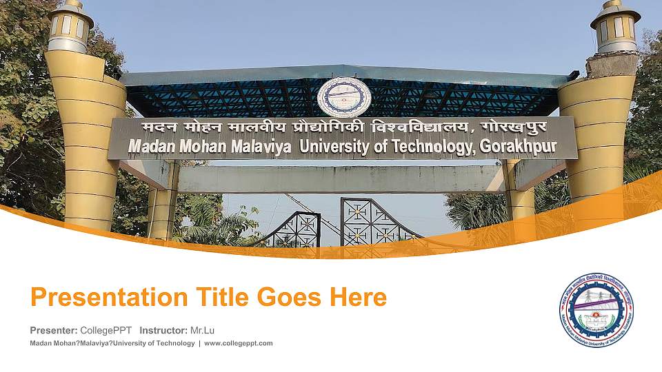 Madan Mohan?Malaviya?University of Technology Course/Courseware Creation PPT Template16:9 ratio PPT effect preview image