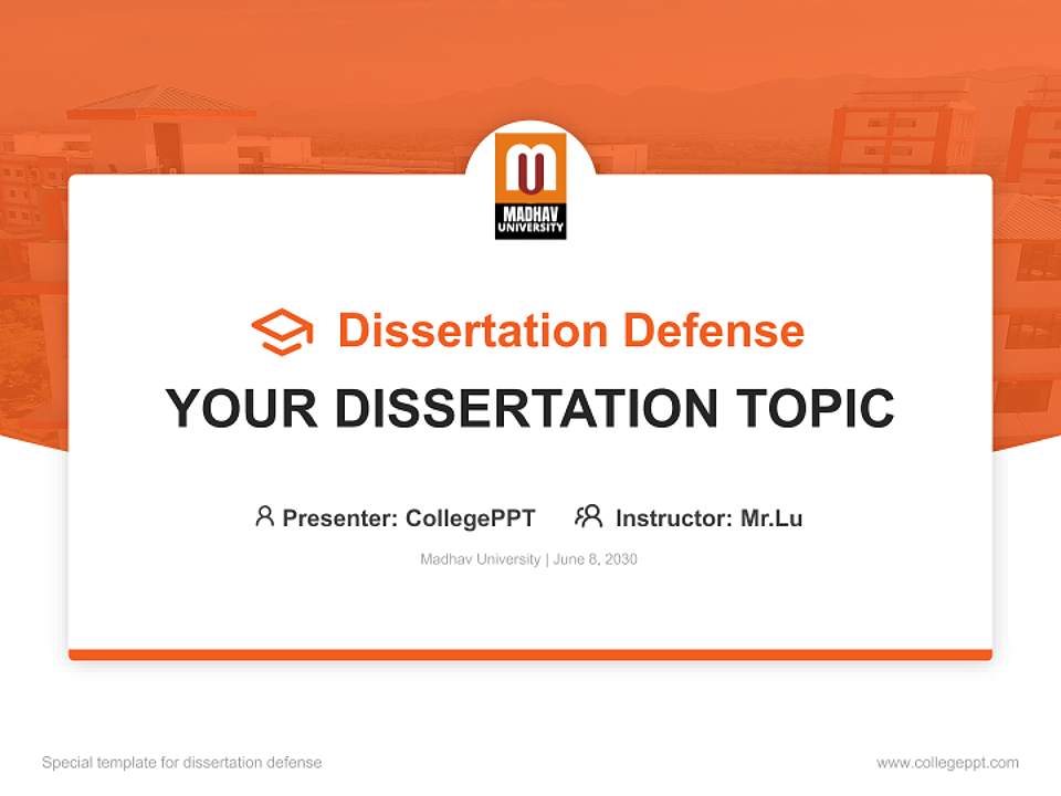 Madhav University Graduation Thesis Defense PPT Template4:3 ratio PPT effect preview image7