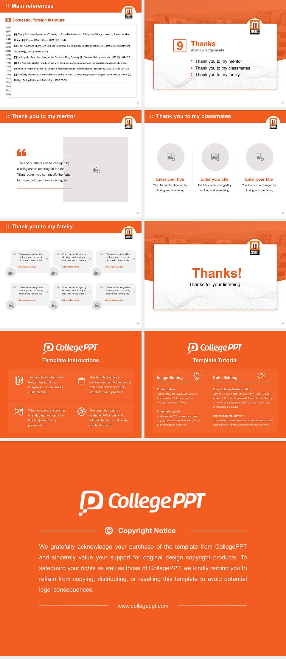 Madhav University Graduation Thesis Defense PPT Template4:3 ratio PPT effect preview image7