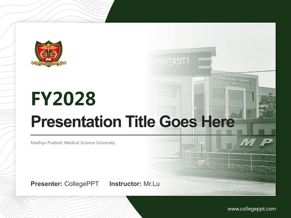 Madhya Pradesh Medical Science University Academic Presentation/Research Findings Report PPT Template4:3 ratio PPT effect preview image5