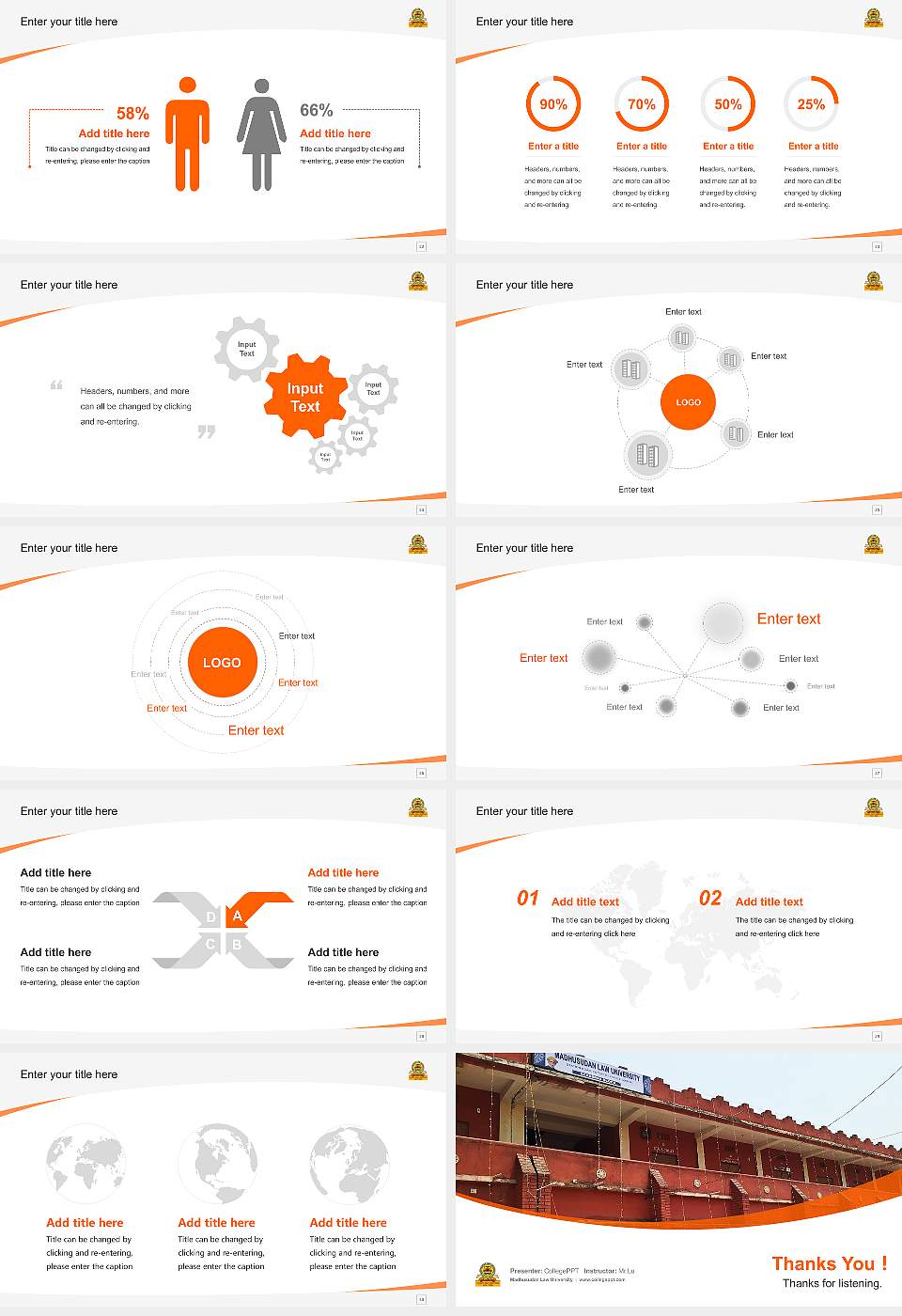 Madhusudan Law University Course/Courseware Creation PPT Template16:9 ratio PPT effect preview image4