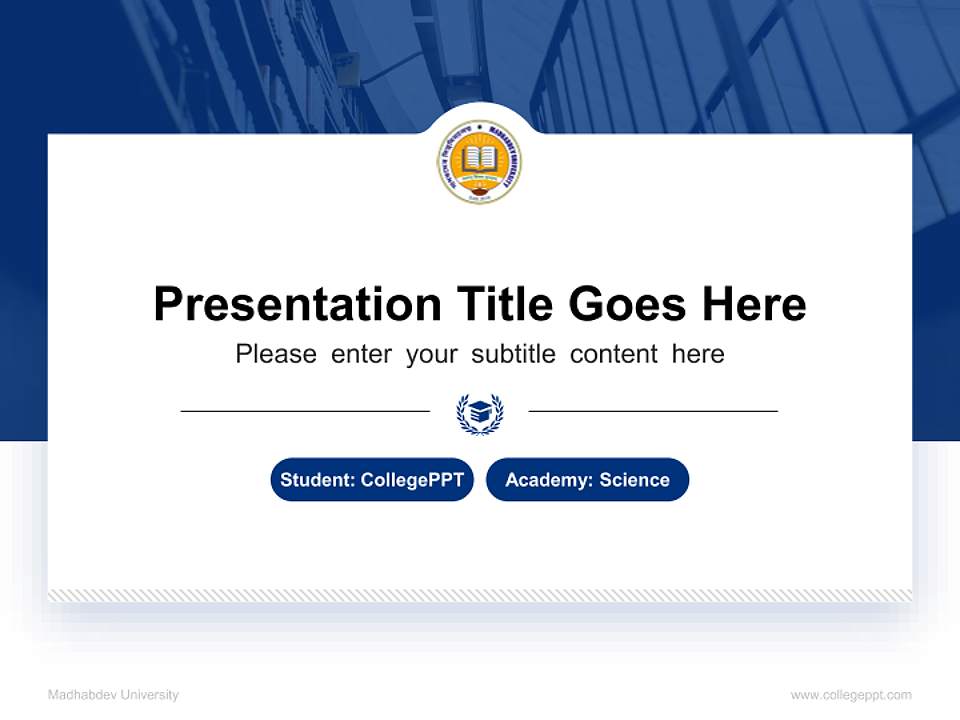 Madhabdev University National Scholarship Defense PPT Template4:3 ratio PPT effect preview image4