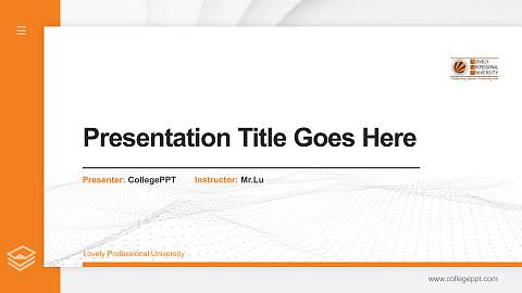 Lovely Professional University Thesis Proposal/Graduation Defense PPT Template