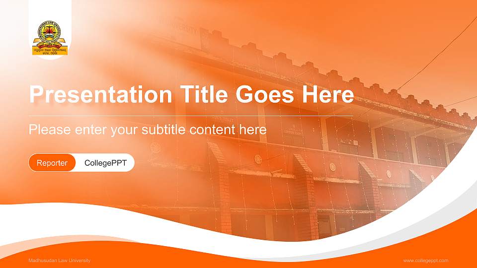 Madhusudan Law University Lecture Sharing and Networking Event PPT Template16:9 ratio PPT effect preview image