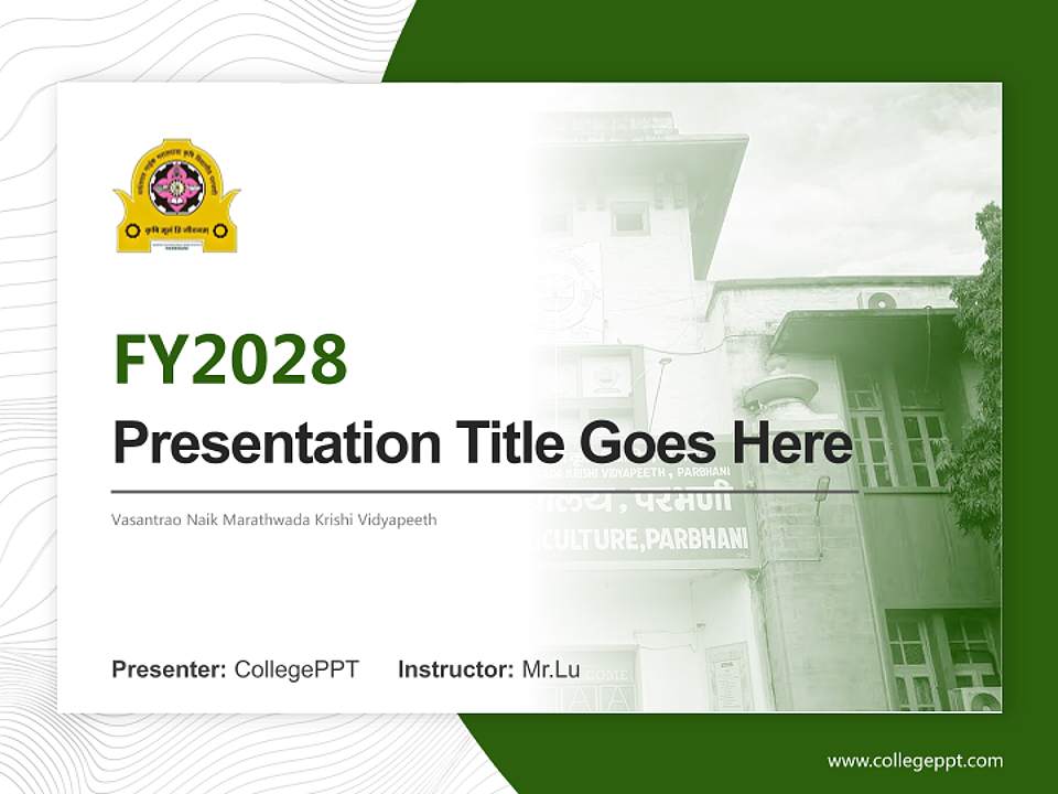 Vasantrao Naik Marathwada Krishi Vidyapeeth Academic Presentation/Research Findings Report PPT Template4:3 ratio PPT effect preview image5