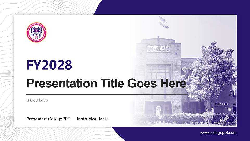 M.B.M. University Academic Presentation/Research Findings Report PPT Template16:9 ratio PPT effect preview image