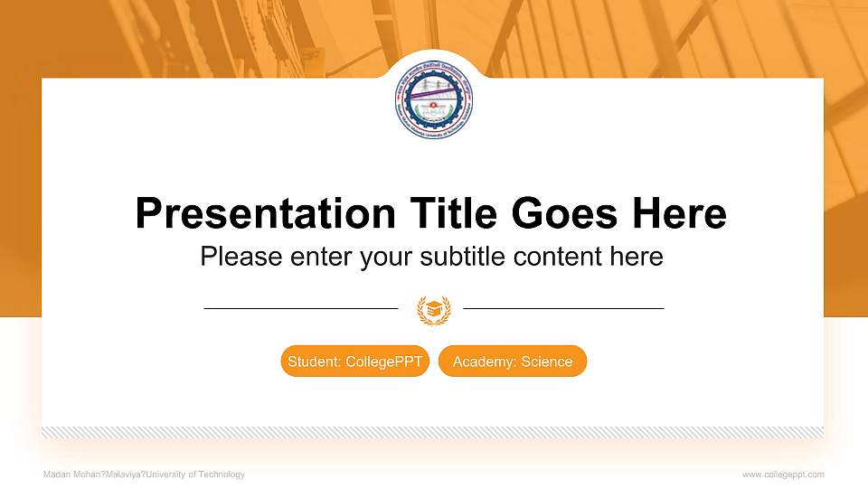 Madan Mohan?Malaviya?University of Technology National Scholarship Defense PPT Template16:9 ratio PPT effect preview image