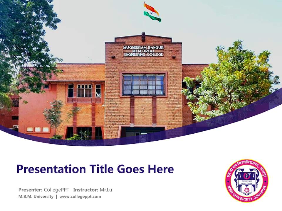 M.B.M. University Course/Courseware Creation PPT Template4:3 ratio PPT effect preview image5