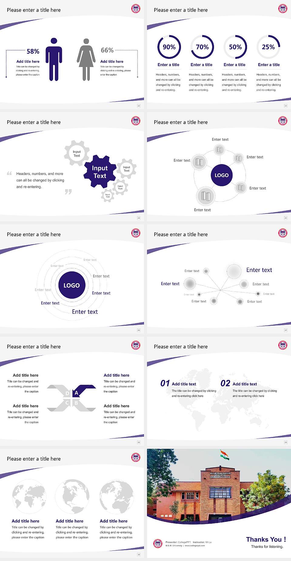 M.B.M. University Course/Courseware Creation PPT Template4:3 ratio PPT effect preview image4