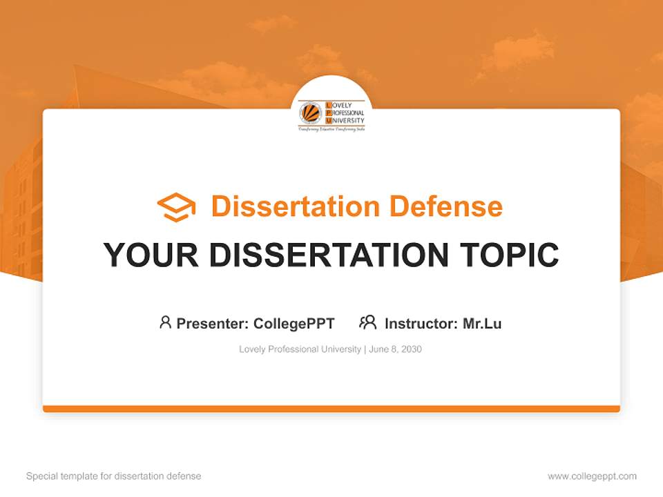 Lovely Professional University Graduation Thesis Defense PPT Template4:3 ratio PPT effect preview image7