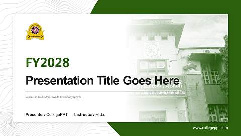 Vasantrao Naik Marathwada Krishi Vidyapeeth Academic Presentation/Research Findings Report PPT Template