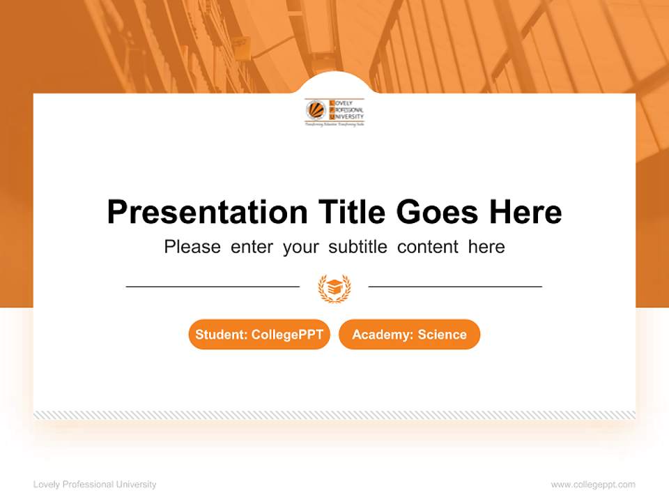 Lovely Professional University National Scholarship Defense PPT Template4:3 ratio PPT effect preview image4