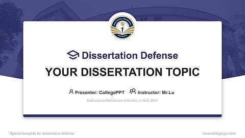 Madhyanchal Professional University Graduation Thesis Defense PPT Template