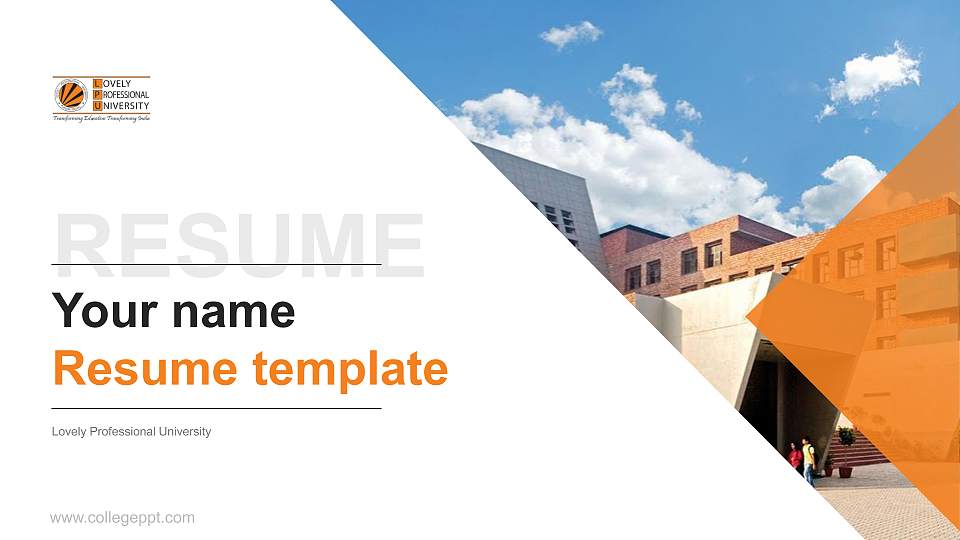 Lovely Professional University Resume PPT Template16:9 ratio PPT effect preview image