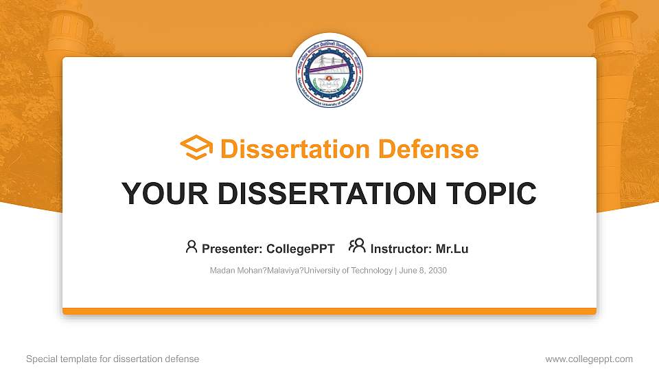 Madan Mohan?Malaviya?University of Technology Graduation Thesis Defense PPT Template16:9 ratio PPT effect preview image