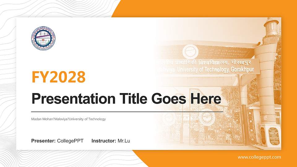 Madan Mohan?Malaviya?University of Technology Academic Presentation/Research Findings Report PPT Template16:9 ratio PPT effect preview image