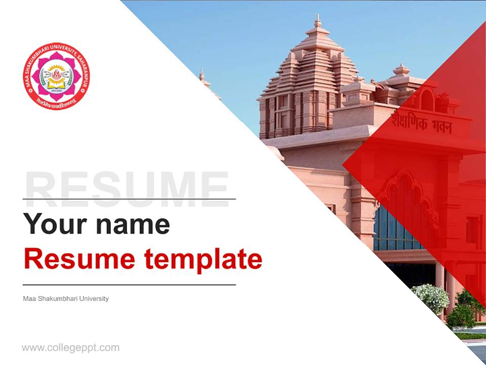 Maa Shakumbhari University Resume PPT Template4:3 ratio PPT effect preview image5
