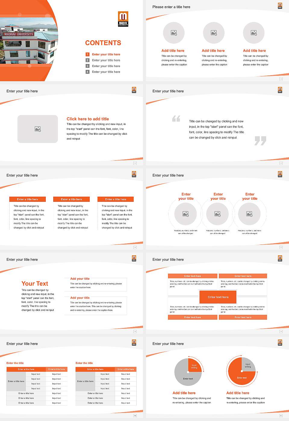 Madhav University Course/Courseware Creation PPT Template16:9 ratio PPT effect preview image2