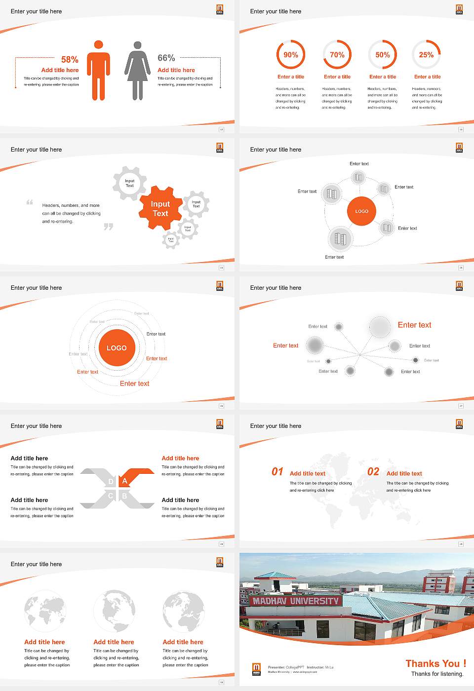 Madhav University Course/Courseware Creation PPT Template16:9 ratio PPT effect preview image4