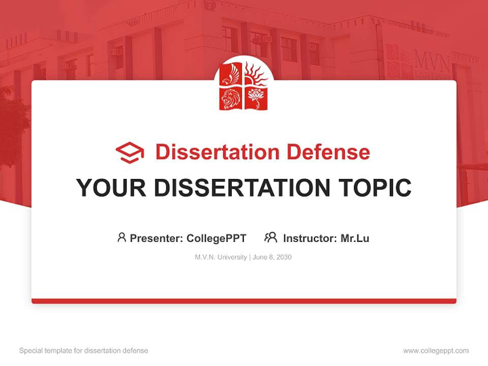 M.V.N. University Graduation Thesis Defense PPT Template4:3 ratio PPT effect preview image7