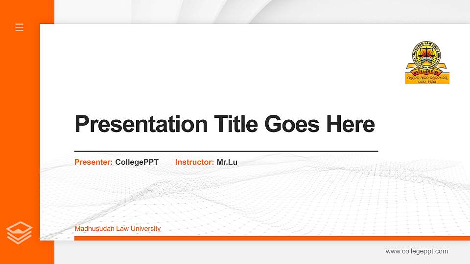 Madhusudan Law University Thesis Proposal/Graduation Defense PPT Template16:9 ratio PPT effect preview image