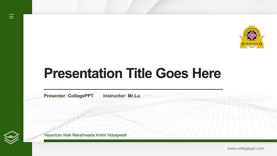 Vasantrao Naik Marathwada Krishi Vidyapeeth Thesis Proposal/Graduation Defense PPT Template16:9 ratio PPT effect preview image