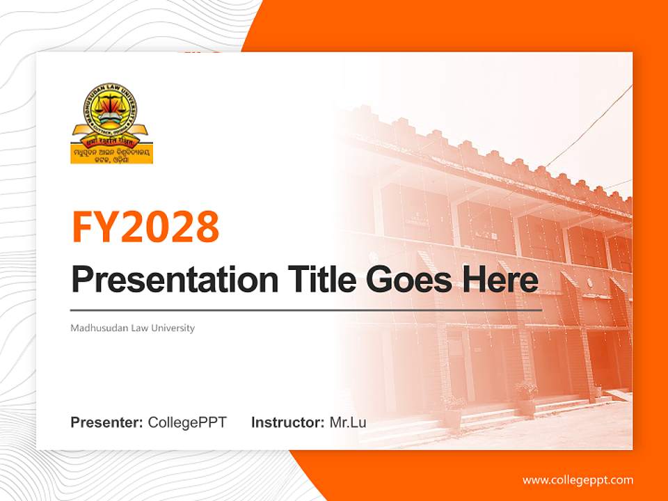Madhusudan Law University Academic Presentation/Research Findings Report PPT Template4:3 ratio PPT effect preview image5
