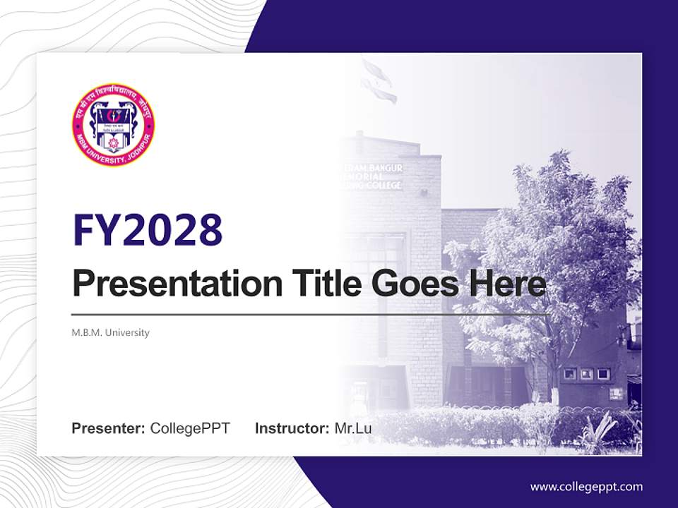 M.B.M. University Academic Presentation/Research Findings Report PPT Template4:3 ratio PPT effect preview image5