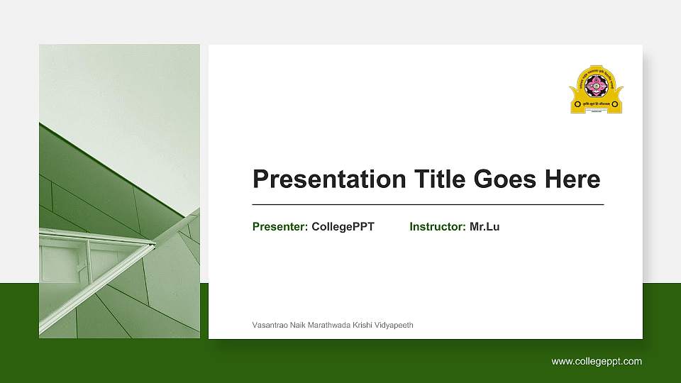 Vasantrao Naik Marathwada Krishi Vidyapeeth General PPT Template16:9 ratio PPT effect preview image