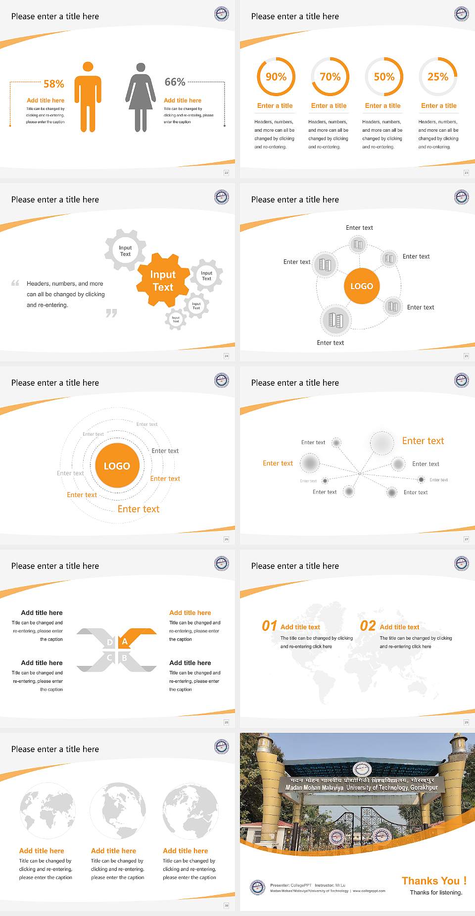 Madan Mohan?Malaviya?University of Technology Course/Courseware Creation PPT Template4:3 ratio PPT effect preview image4