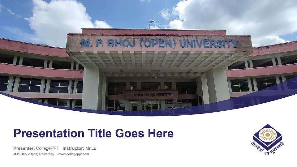 M.P. Bhoj (Open) University Course/Courseware Creation PPT Template16:9 ratio PPT effect preview image