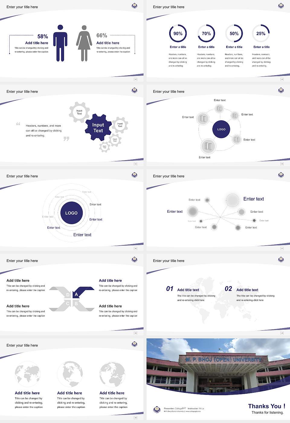 M.P. Bhoj (Open) University Course/Courseware Creation PPT Template16:9 ratio PPT effect preview image4