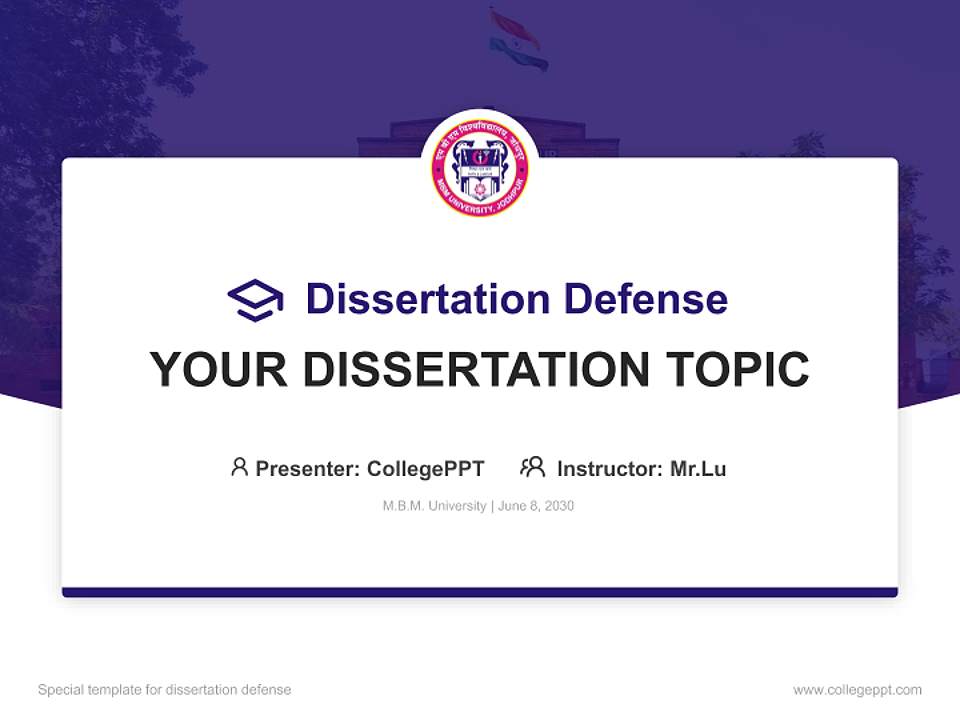 M.B.M. University Graduation Thesis Defense PPT Template4:3 ratio PPT effect preview image7