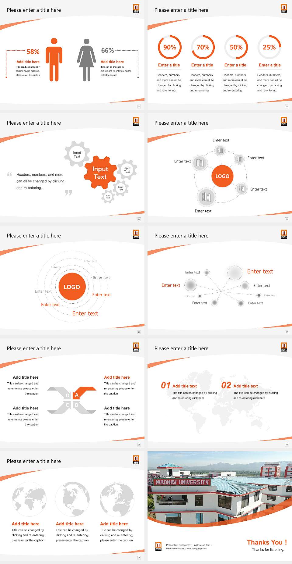 Madhav University Course/Courseware Creation PPT Template4:3 ratio PPT effect preview image4