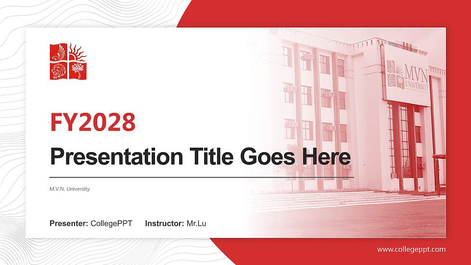 M.V.N. University Academic Presentation/Research Findings Report PPT Template16:9 ratio PPT effect preview image