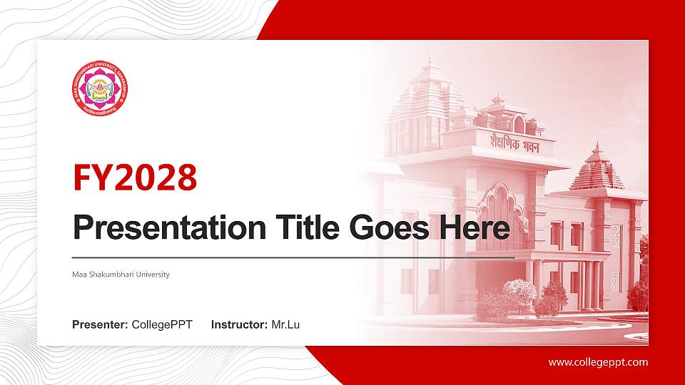 Maa Shakumbhari University Academic Presentation/Research Findings Report PPT Template16:9 ratio PPT effect preview image