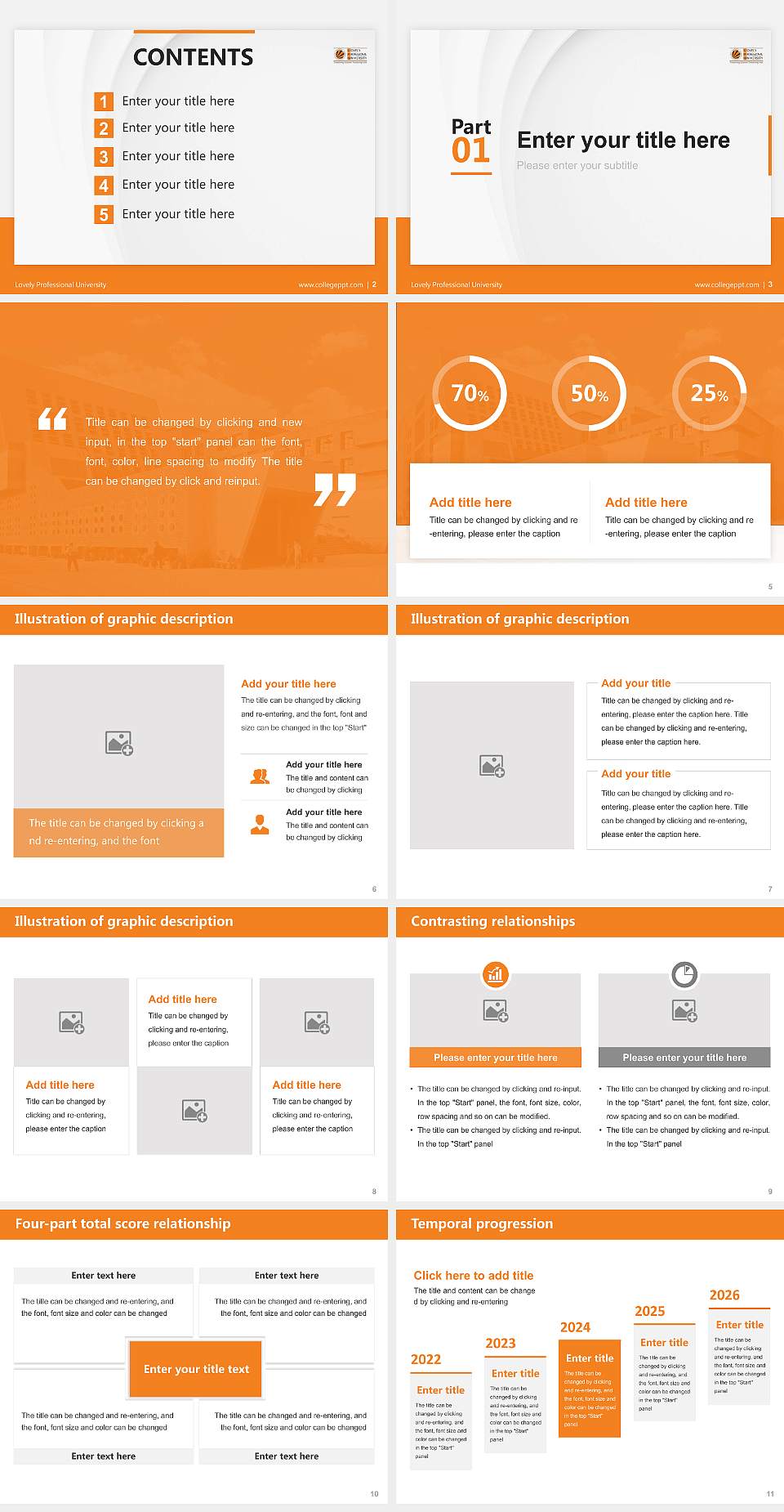 Lovely Professional University Thesis Proposal/Graduation Defense PPT Template4:3 ratio PPT effect preview image2