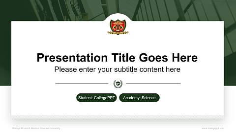 Madhya Pradesh Medical Science University National Scholarship Defense PPT Template