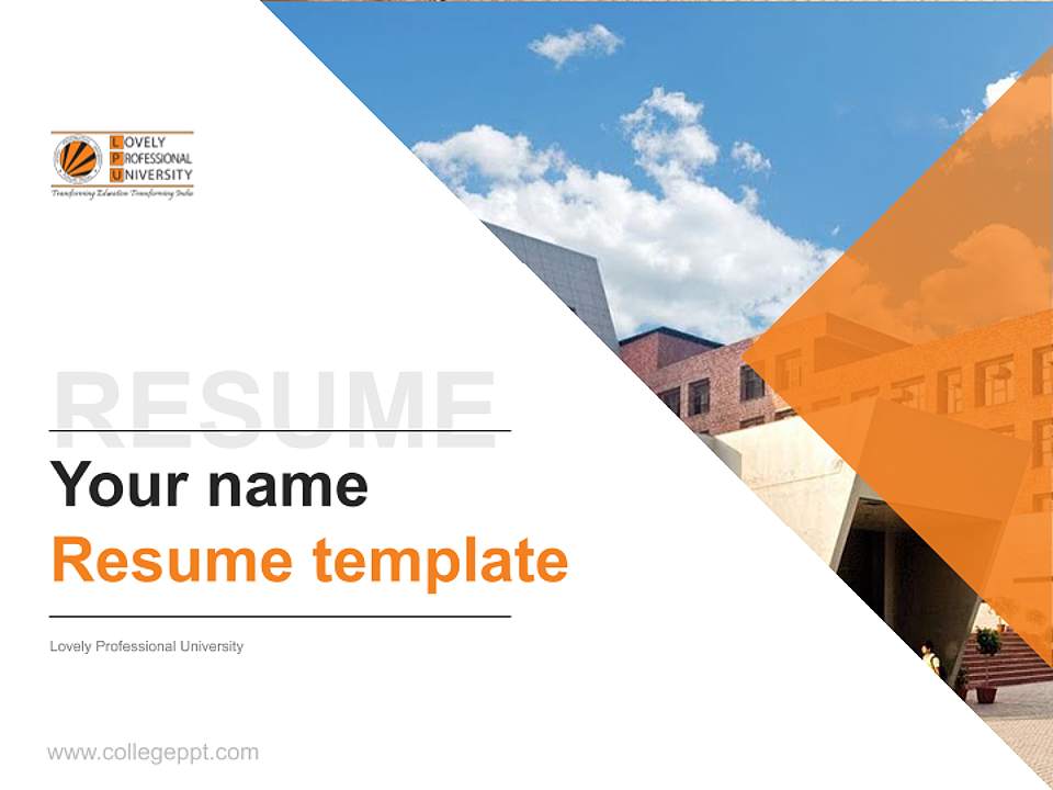 Lovely Professional University Resume PPT Template4:3 ratio PPT effect preview image5