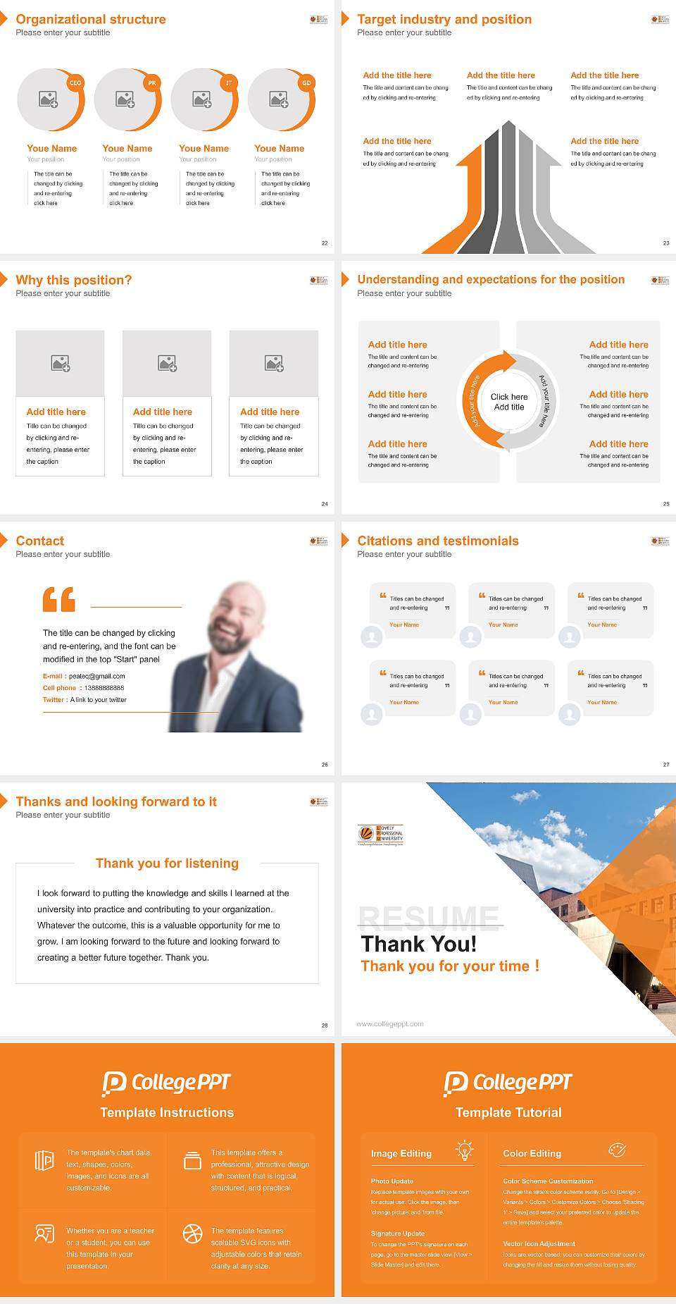 Lovely Professional University Resume PPT Template4:3 ratio PPT effect preview image4