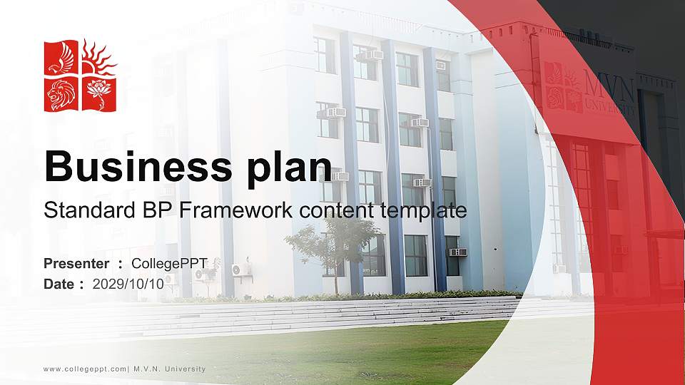 M.V.N. University Competition/Entrepreneurship Contest PPT Template16:9 ratio PPT effect preview image