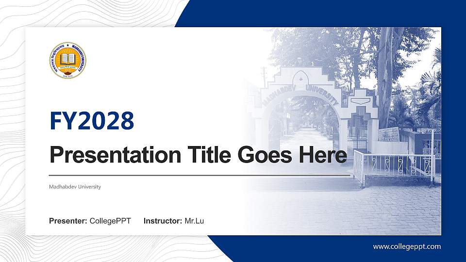 Madhabdev University Academic Presentation/Research Findings Report PPT Template16:9 ratio PPT effect preview image