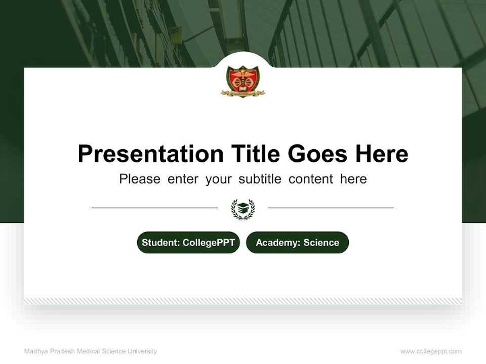 Madhya Pradesh Medical Science University National Scholarship Defense PPT Template4:3 ratio PPT effect preview image4
