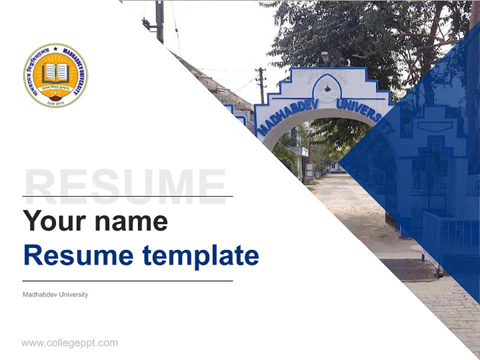 Madhabdev University Resume PPT Template4:3 ratio PPT effect preview image5