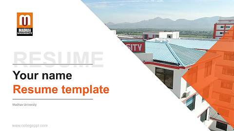 Madhav University Resume PPT Template