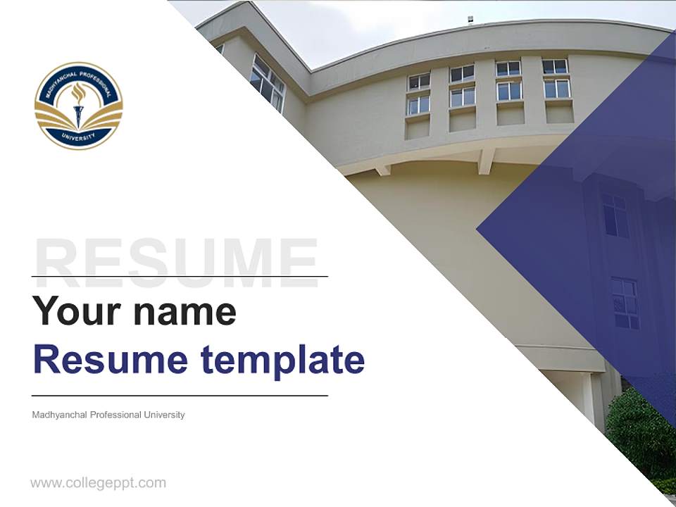 Madhyanchal Professional University Resume PPT Template4:3 ratio PPT effect preview image5